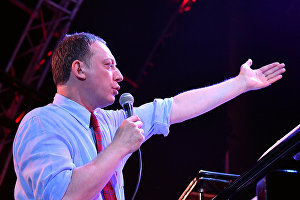 Musician Yakov Okun at the 17th Koktebel Jazz Party international music festival